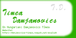 timea damjanovics business card